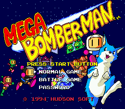Mega Bomberman (USA) Title Screen