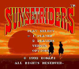 Sunset Riders (USA) Title Screen