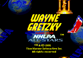 Wayne Gretzky and the NHLPA All-Stars (USA, Europe) Title Screen